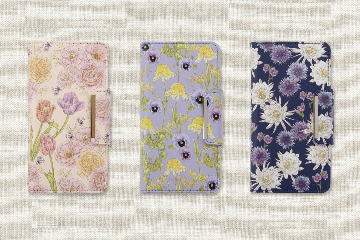 NTTドコモのスマホカバーに 「花屋さんのお花柄」を提供 「いつも手に