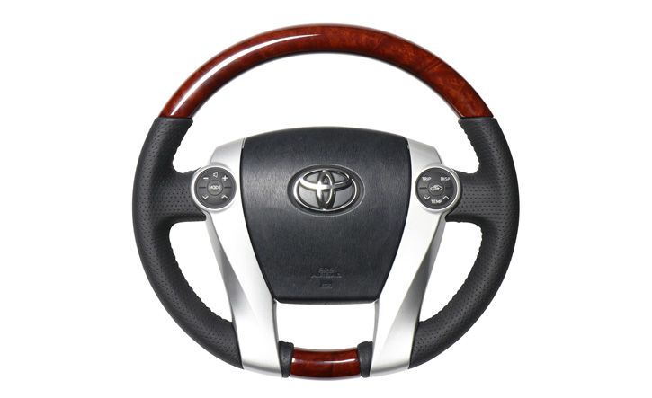 アクアP10系用オリジナルウッドステアリング・ノーマルグリップ REAL