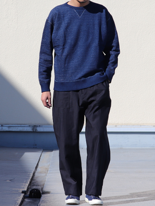 本藍染裏毛 ガゼットC/N L/S スウェット【MADE IN TOKYO】『東京製