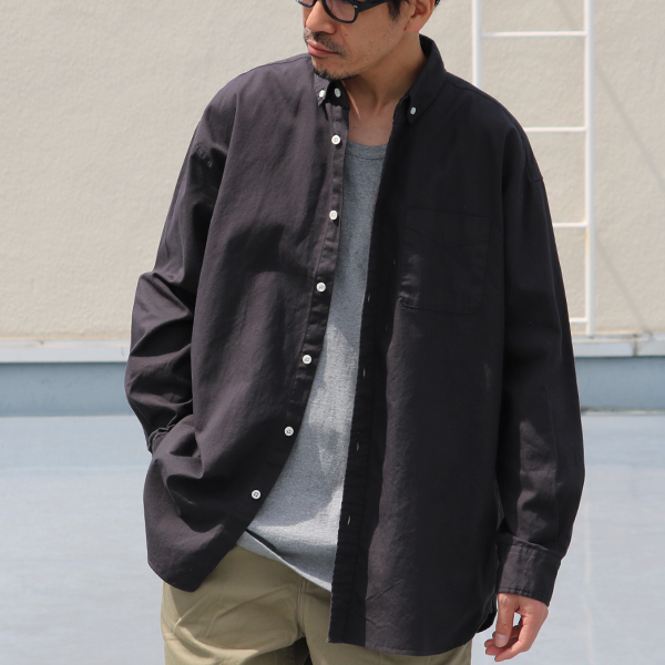 6オンス オックスフォード ボタンダウン 長袖 ボクシーシャツ【MADE IN