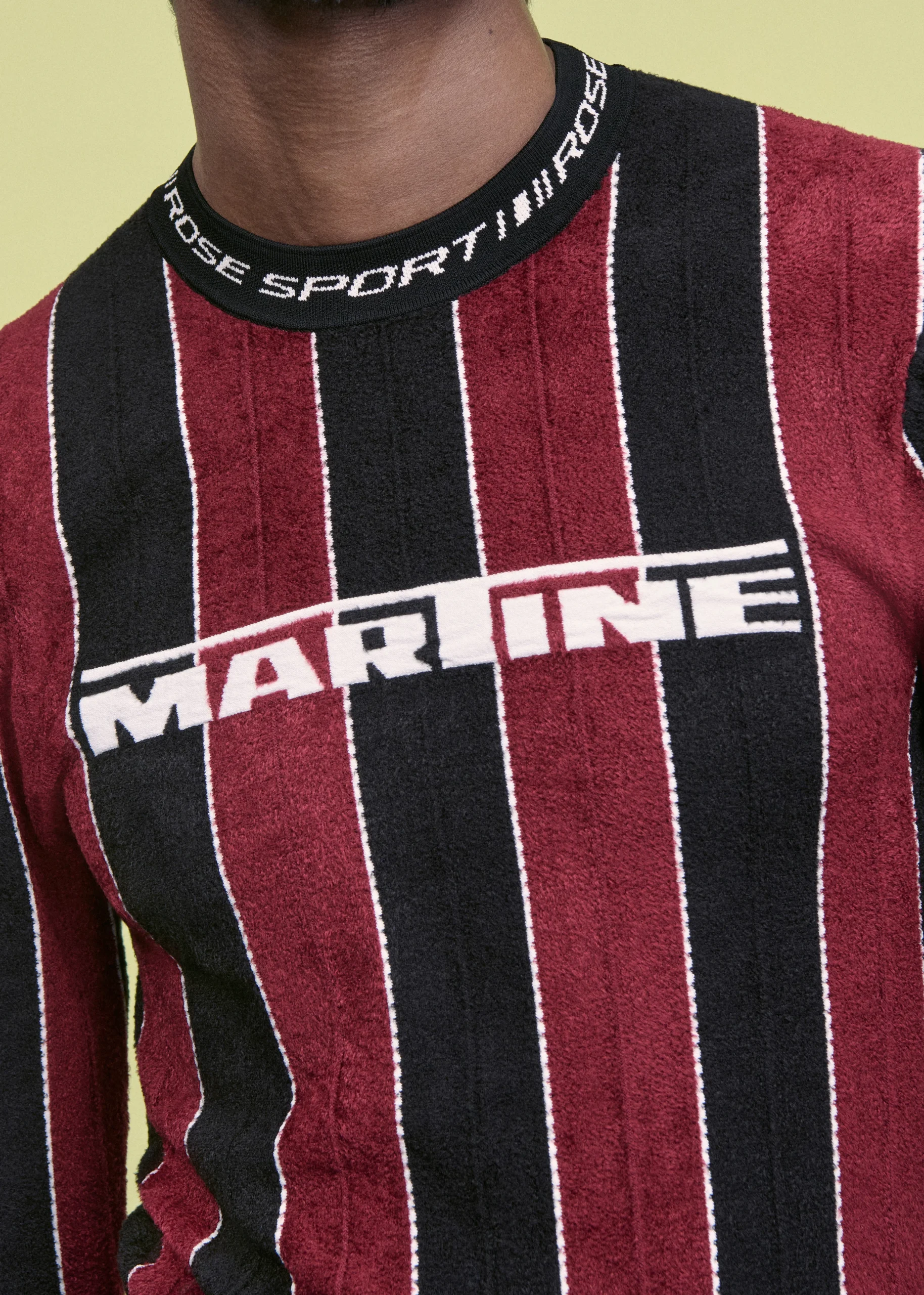 MARTINE ROSE SPORTY LOGO CREW burgundy/black