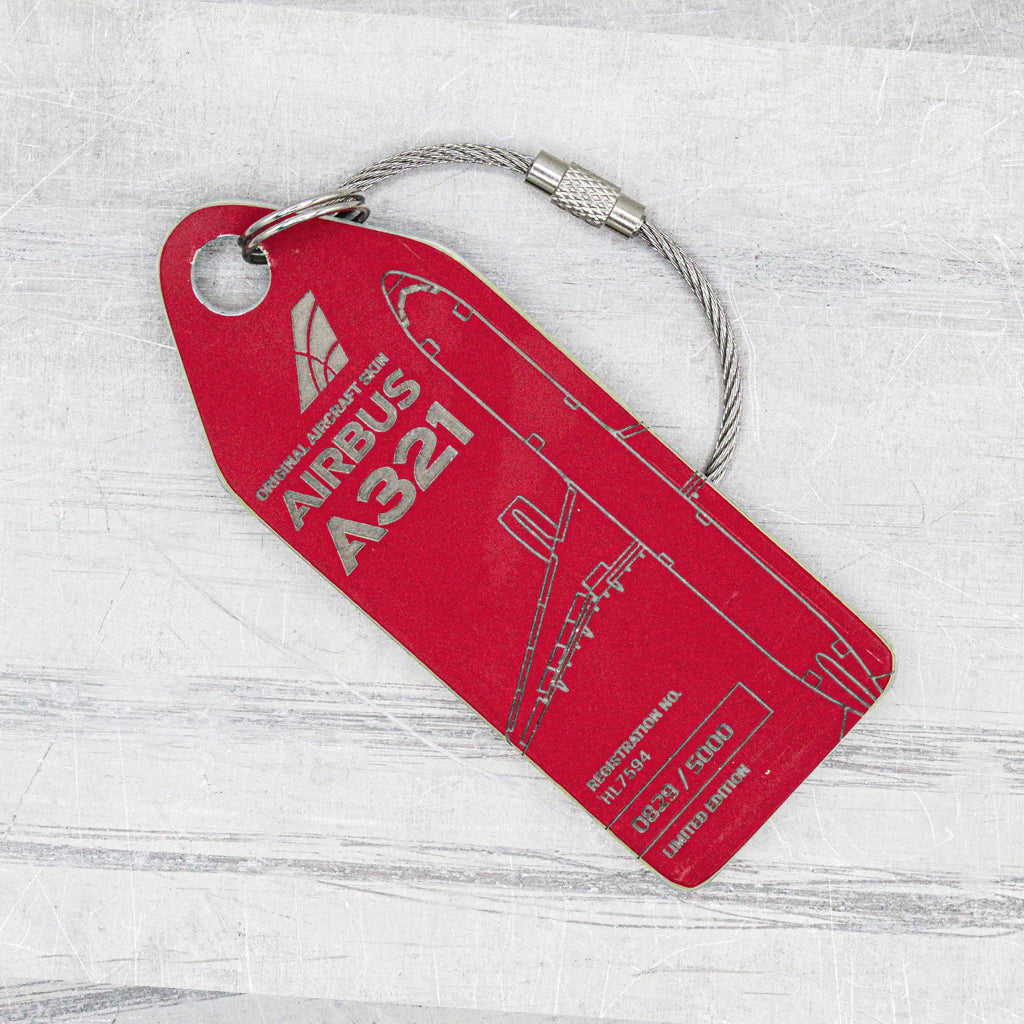 Aviationtag Asiana A321 Red Aircraft Skin Tag HL7594