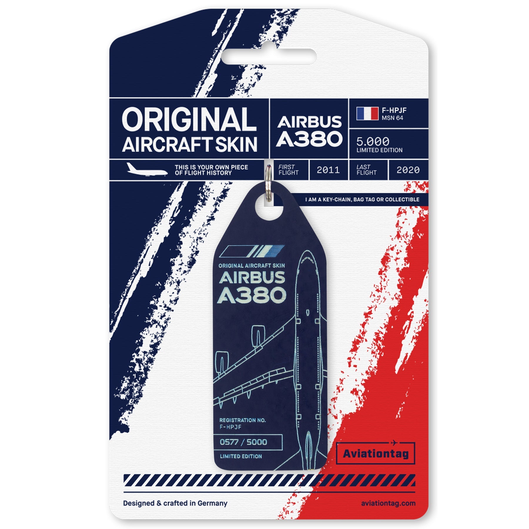 Aviationtag A380 Blue Aircraft Skin Tag - Air France F-HPJF