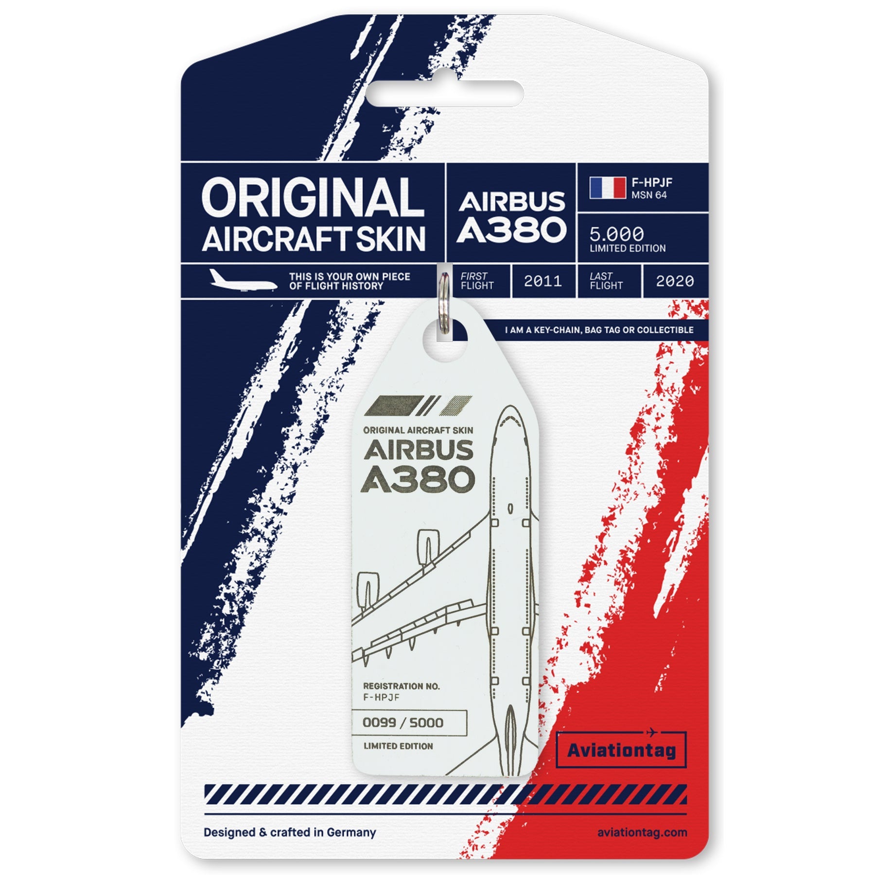 Aviationtag A380 White Aircraft Skin Tag - Air France F-HPJF
