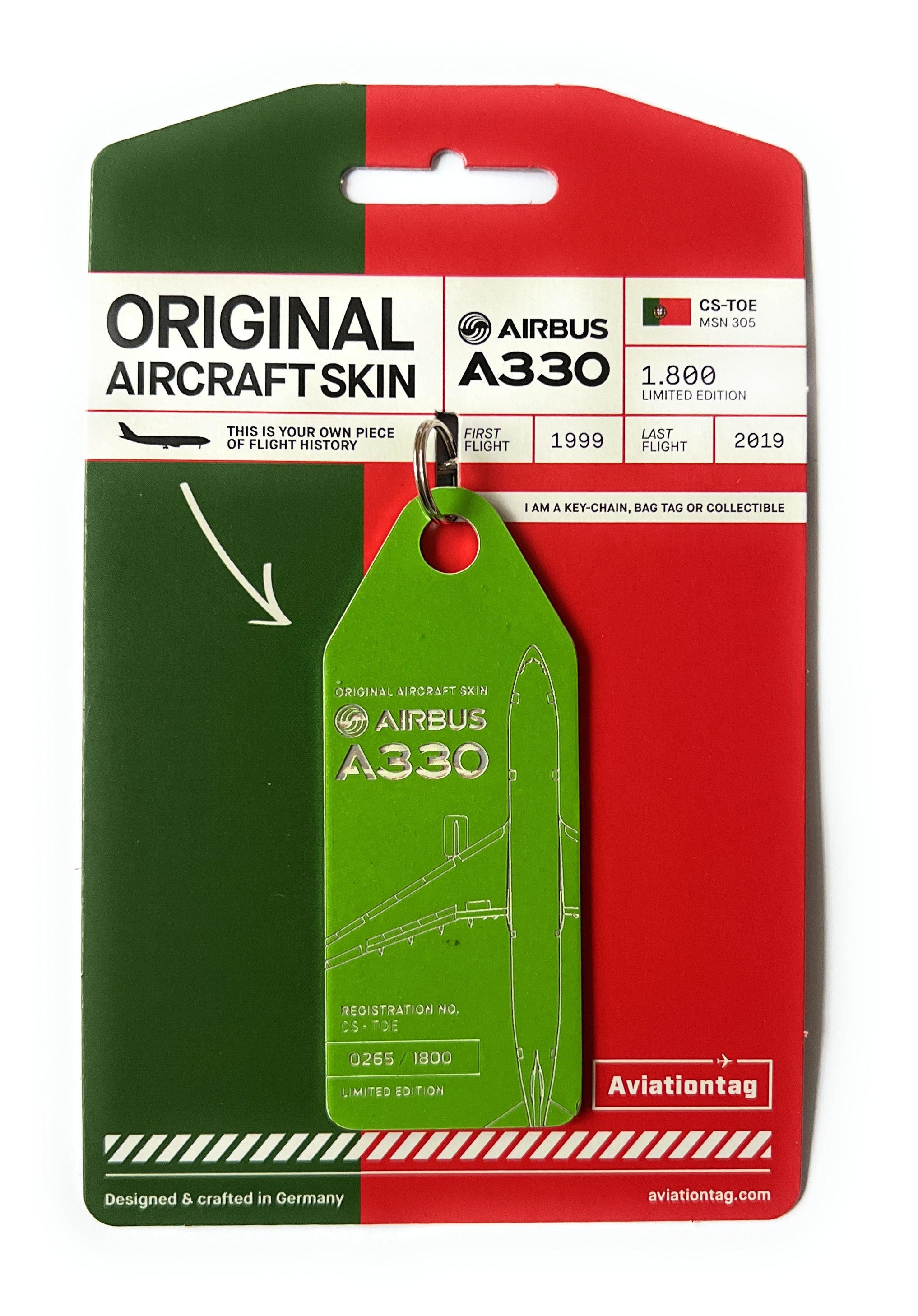 Aviationtag Tap Portugal A330 Dark Green Aircraft Skin Tag (CS-TOE)