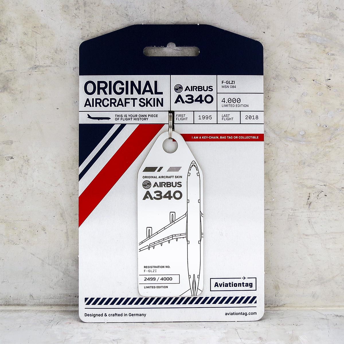 Aviationtag Airbus A340 White Aircraft Skin Tag (F-GLZI)