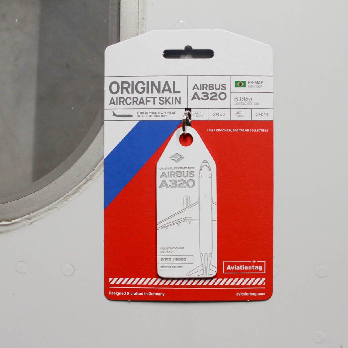 Airplane Skin Tags | Airbus A320 PR-MAP Keychain | Aviationtag