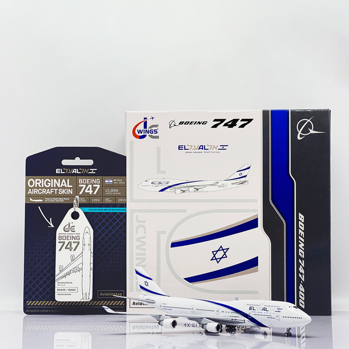 JC Wings X Aviationtag El Al Boeing 747 4X-ELA 1:400 Aircraft