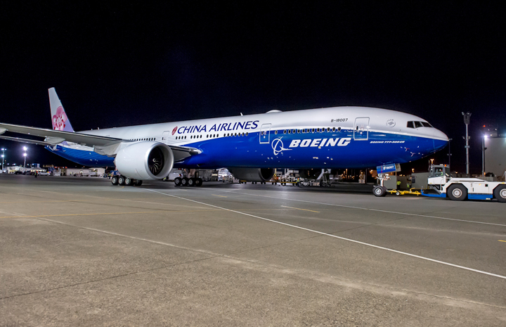 ボーイング、チャイナエアに777-300ER共同ブランド機納入