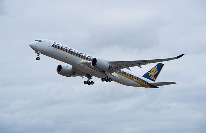 シンガポール航空のA350、初飛行成功
