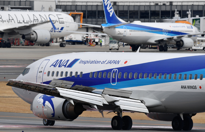 ANA、737-500に退役記念デカール12月から 機内限定スーパードルフィン