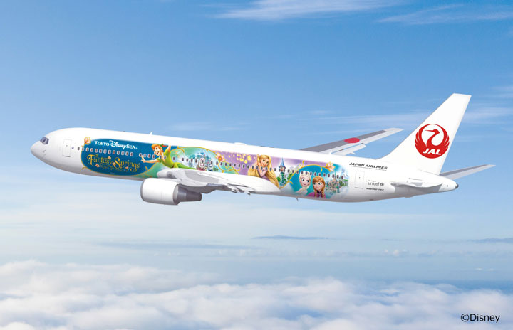 JALとディズニー、ファンタジースプリングスの特別塗装機 767で10月