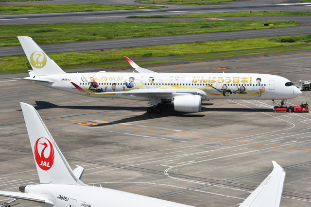 JAL、金の鶴丸ロゴで五輪選手応援 特別塗装2020ジェット3号機が国内線就航