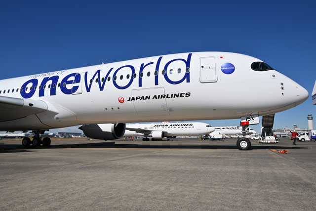 JALのA350、初のワンワールド塗装機が羽田到着 2/21那覇行きが初便