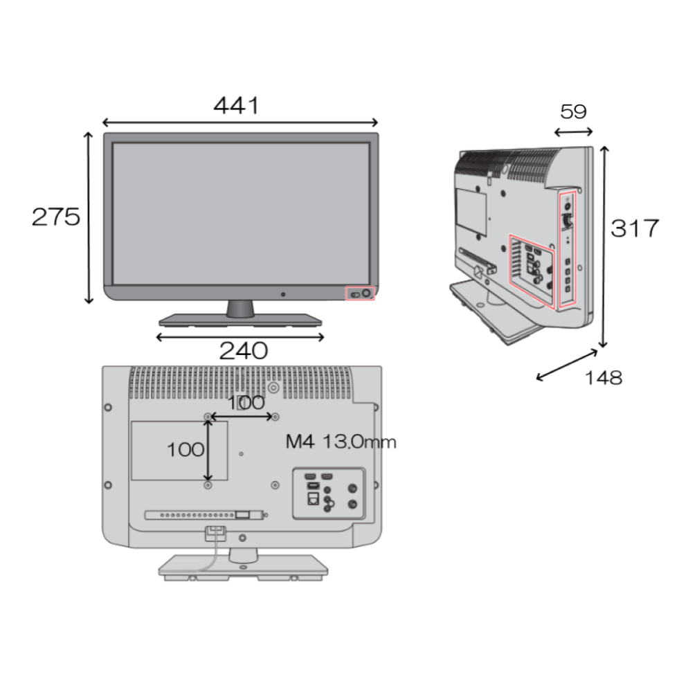 19インチ液晶テレビ（19S11）の製品詳細｜映像音響テクニカル