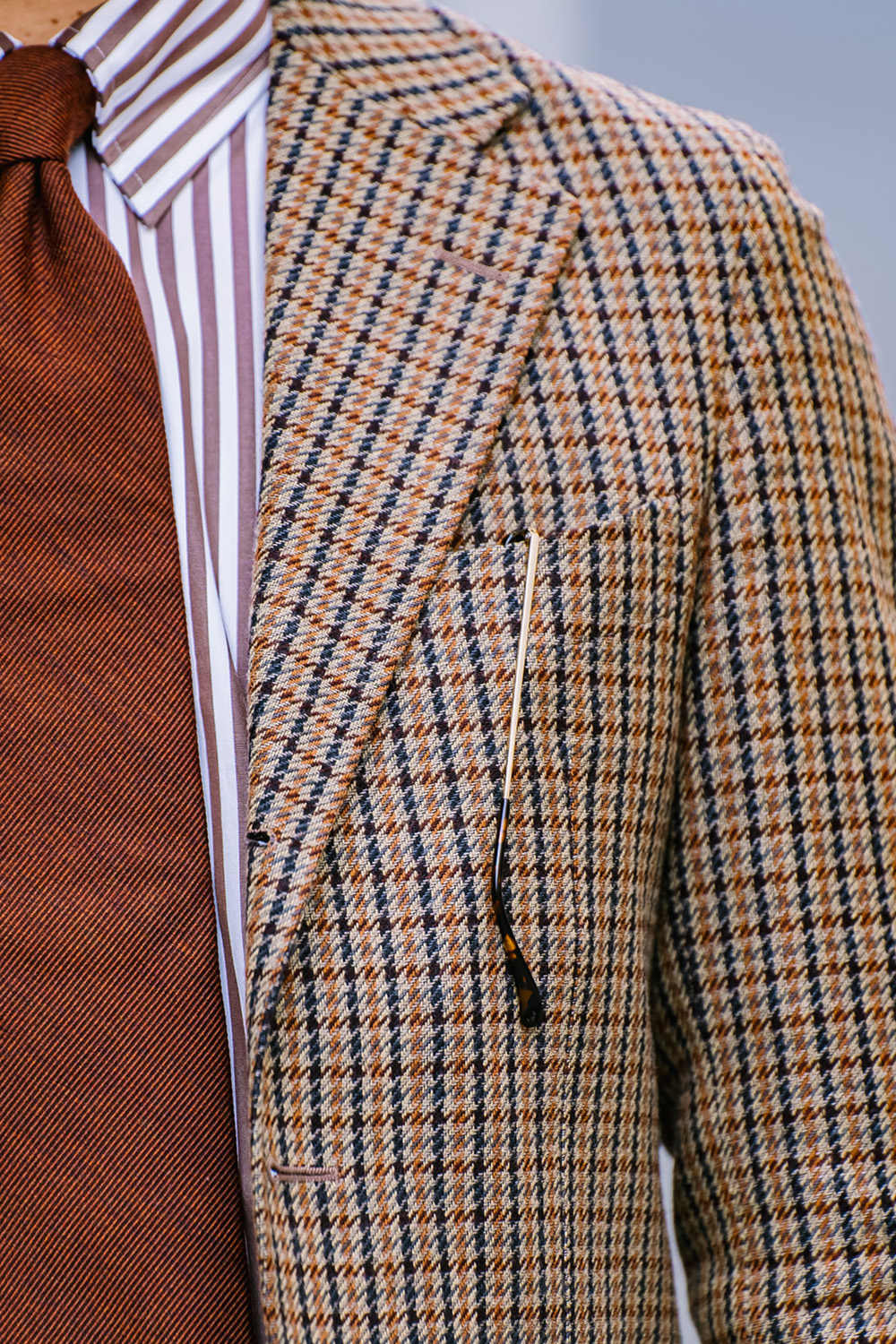 トレンドでもあるカントリー調なガンクラブチェックのジャケット。個人