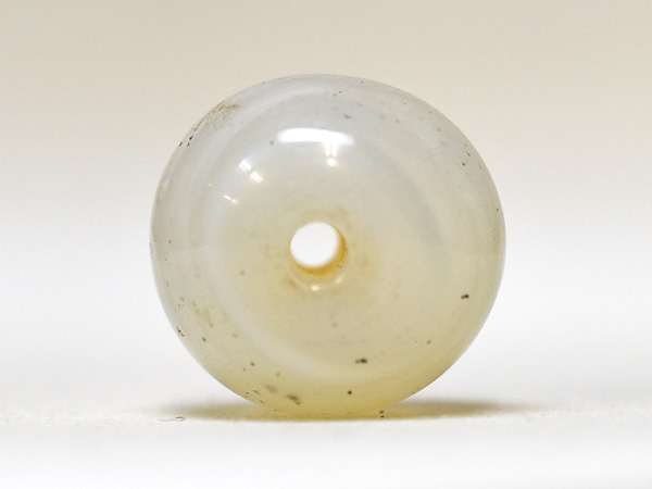 2410】江戸とんぼ玉 半透明乳白色にマーブル模様の丸玉2,とんぼ玉