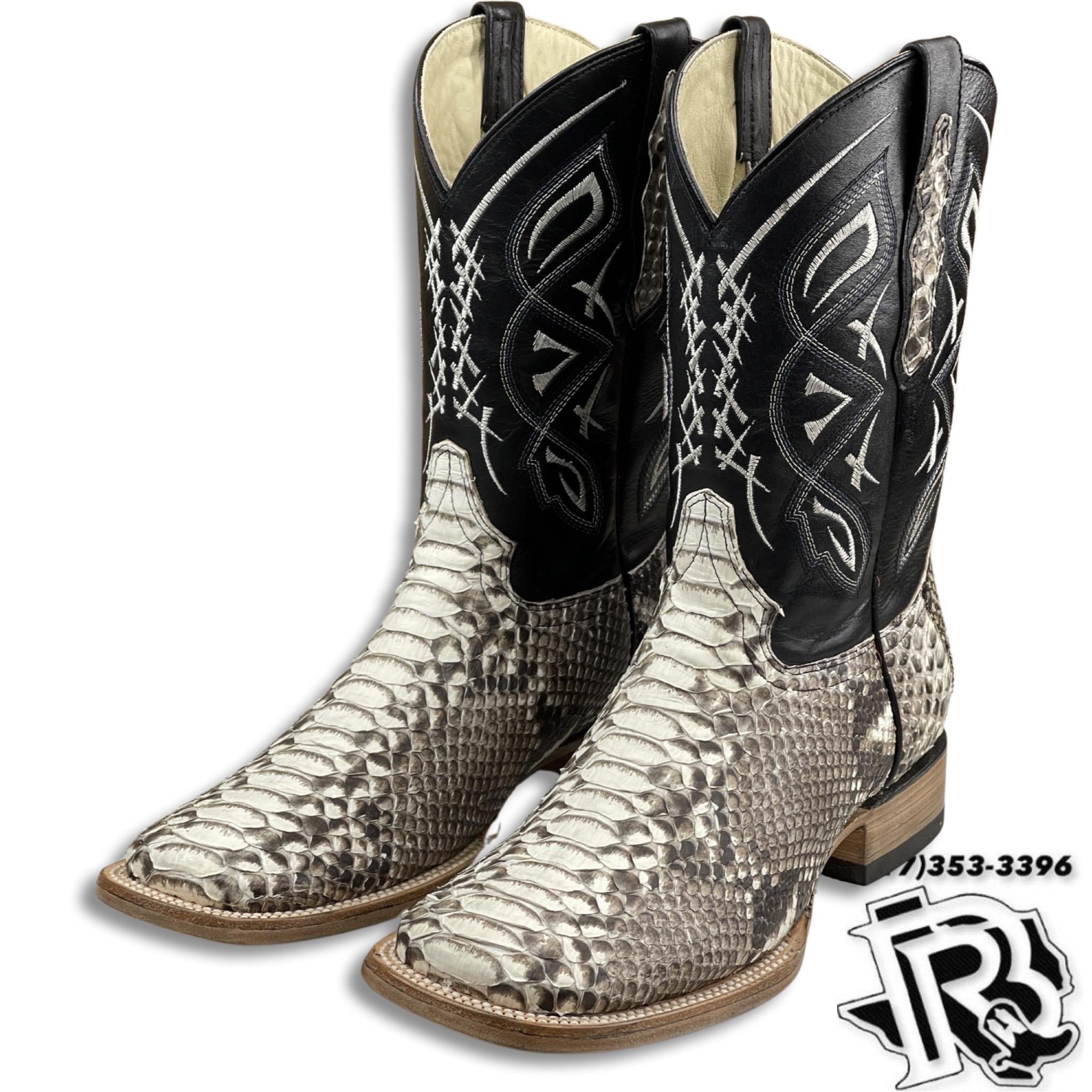 ORIGINAL SNAKE PYTHON | MEN NATURAL WESTERN SQUARE TOE BOOTS