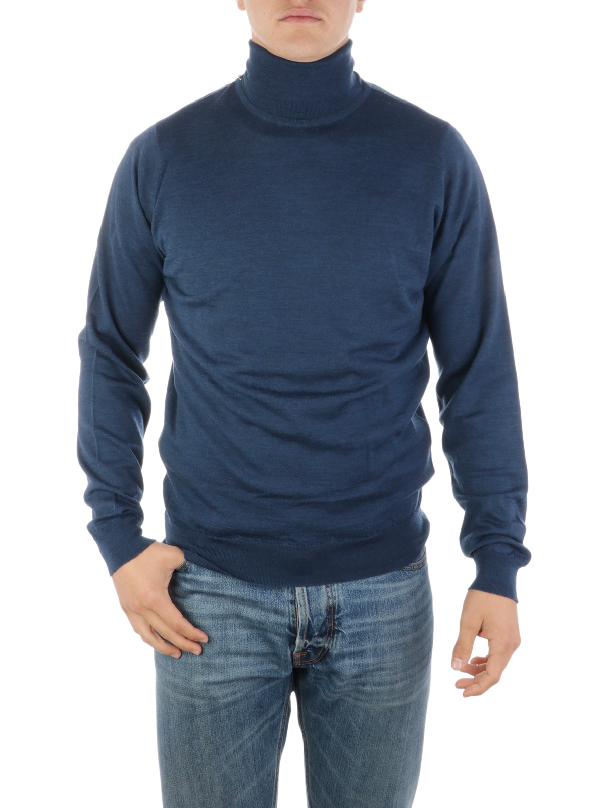 JOHN SMEDLEY Men's Cherwell Turtleneck Sweater Indigo | CHERWELL