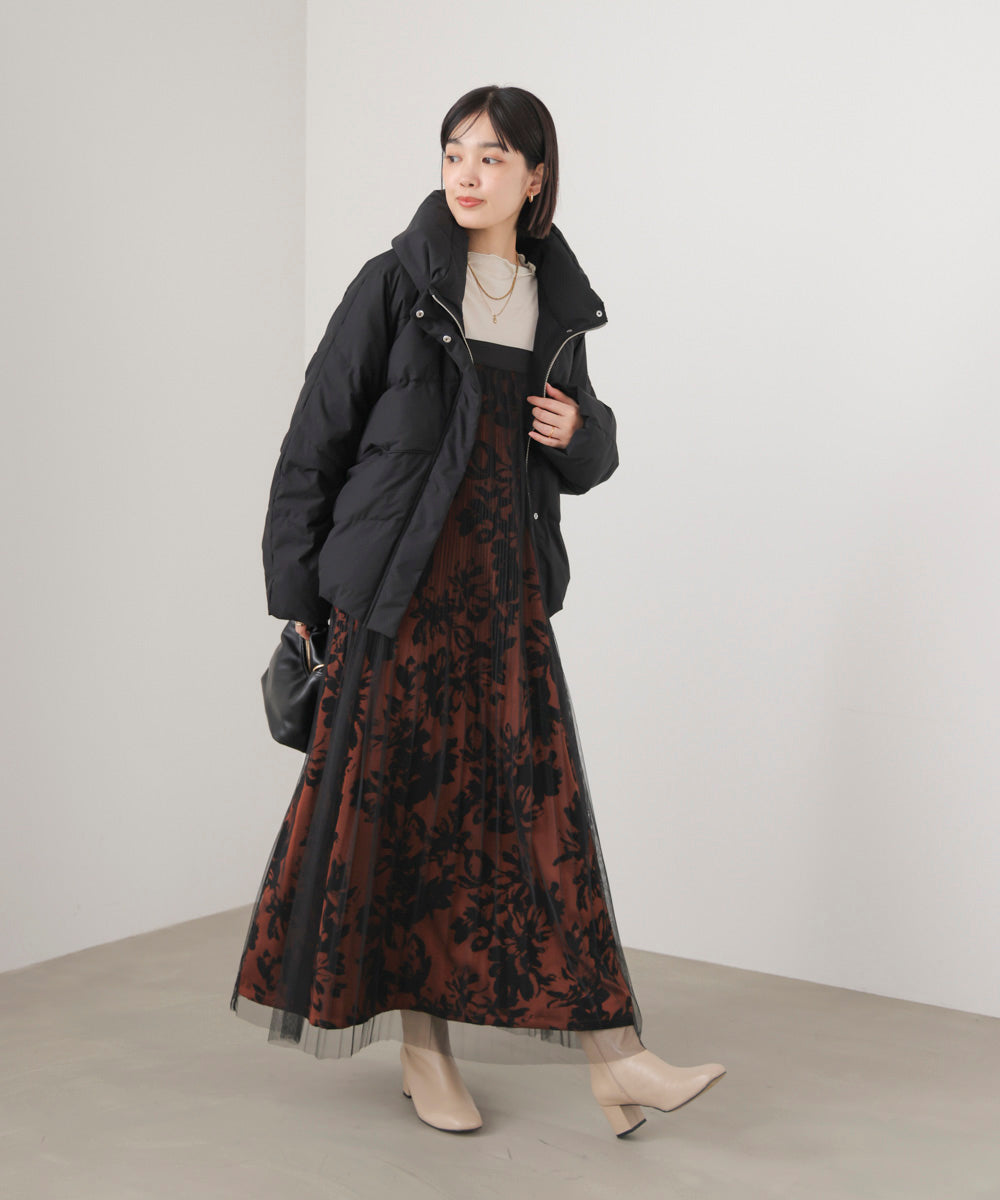 フロッキー花柄ジャンパースカート