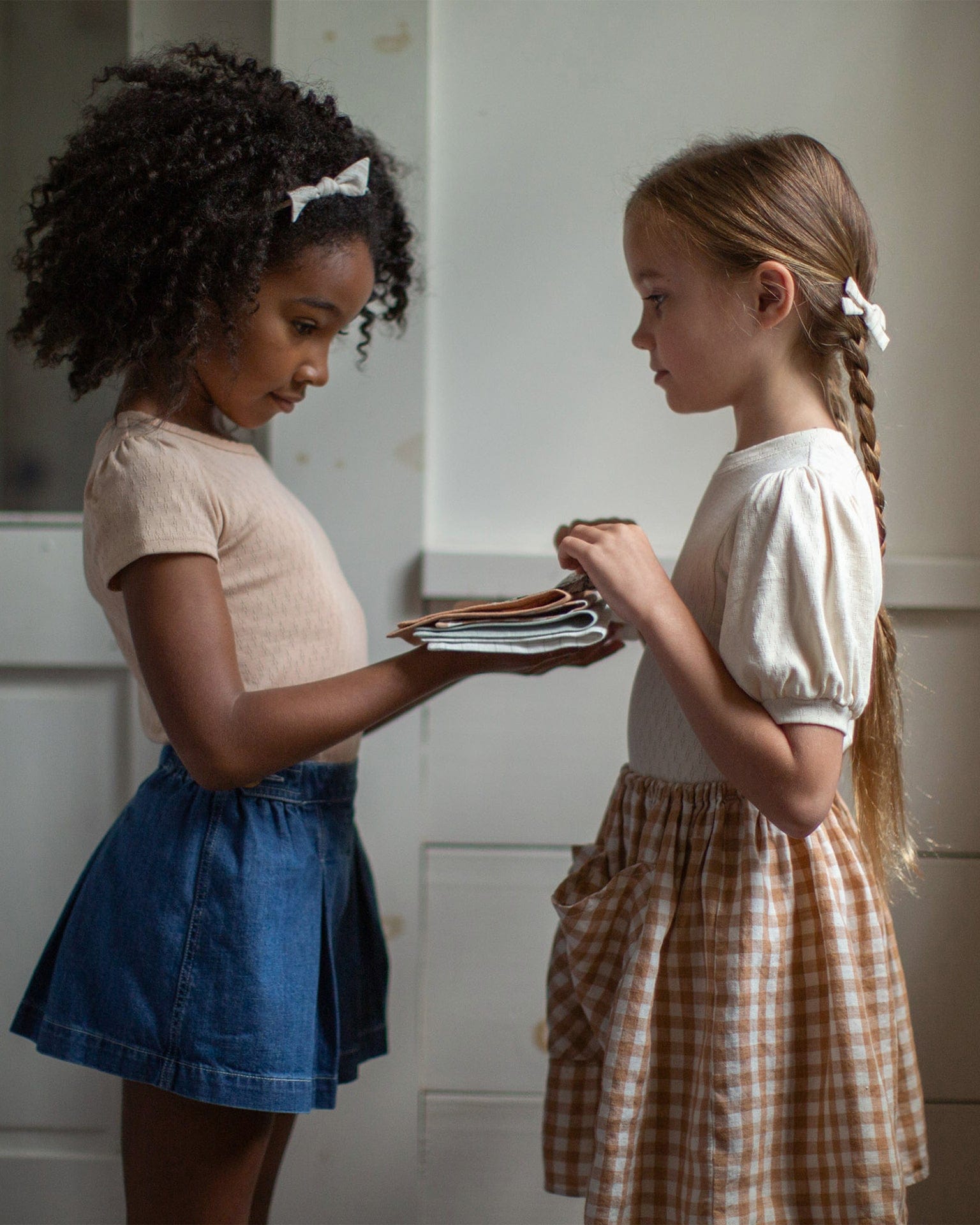 soor ploom emelia skirt in gingham at Little