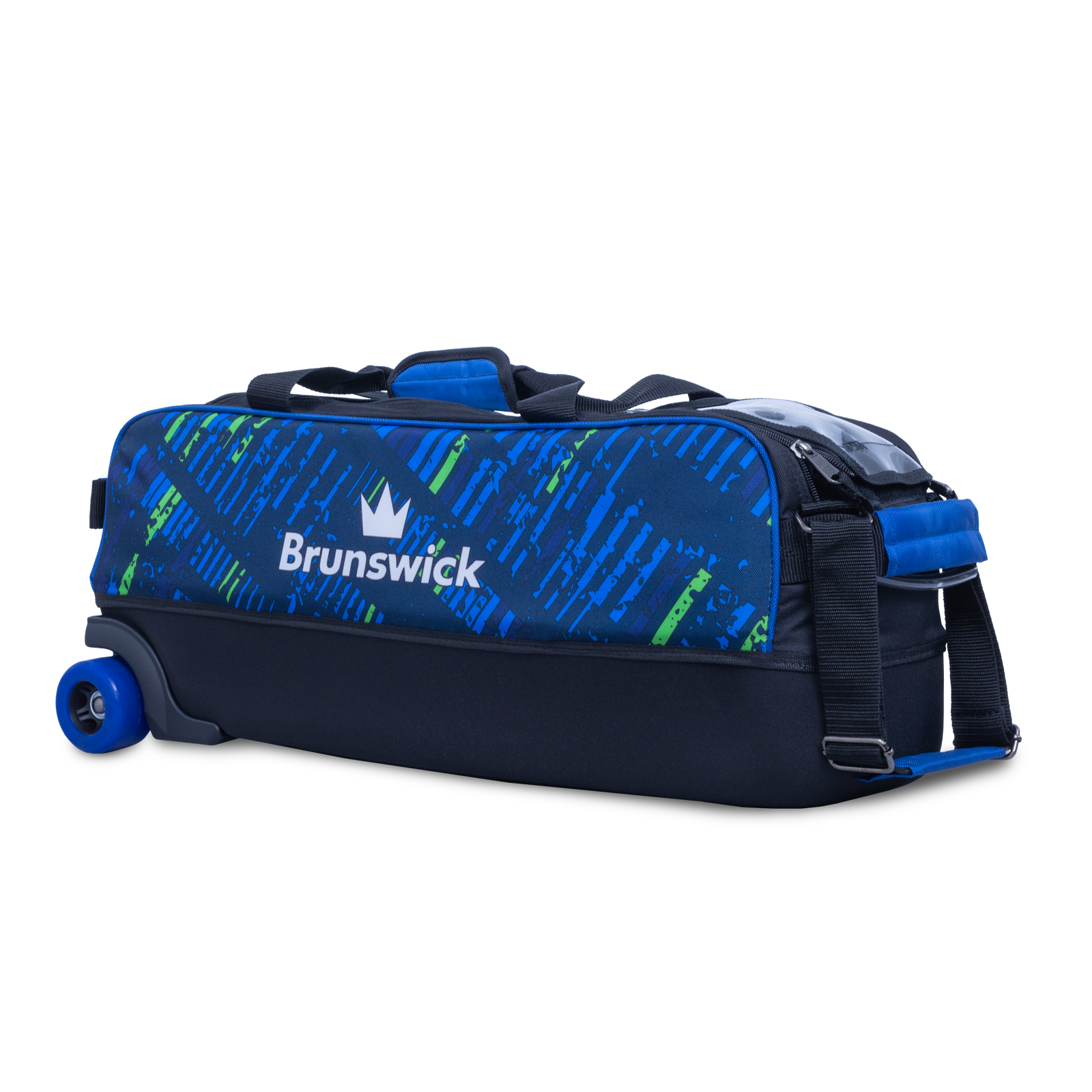 Brunswick Punisher Triple Tote Blue/Green - BowlerX.com