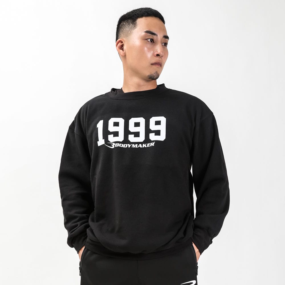 スウェット裏起毛トレーナー 1999ロゴ M ブラック MS225MBK