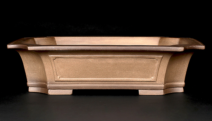 烏泥外縁隅切額面長方鉢 | 盆栽、盆栽書籍、盆栽鉢の通販│近代出版