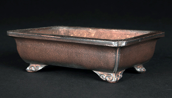 紫泥外縁雲足長方鉢 | 盆栽、盆栽書籍、盆栽鉢の通販│近代出版