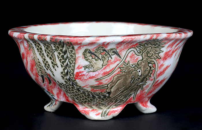 春雪色絵龍図変わり鉢 | 盆栽、盆栽書籍、盆栽鉢の通販│近代出版