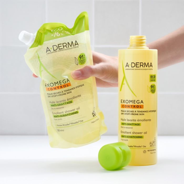 A-Derma Exomega Control Shower Oil Eco-refill 500ml | Boots Apotek