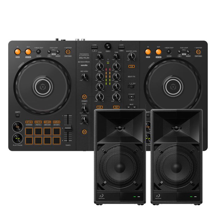 Pioneer DJ DDJ-FLX4 & AlphaTheta WAVE-EIGHT (Pair) | All-In-One DJ