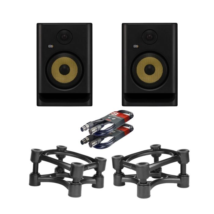 KRK Rokit RP7 G5 (Pair), Isolation Stands & Cables | Bundle | Bop DJ