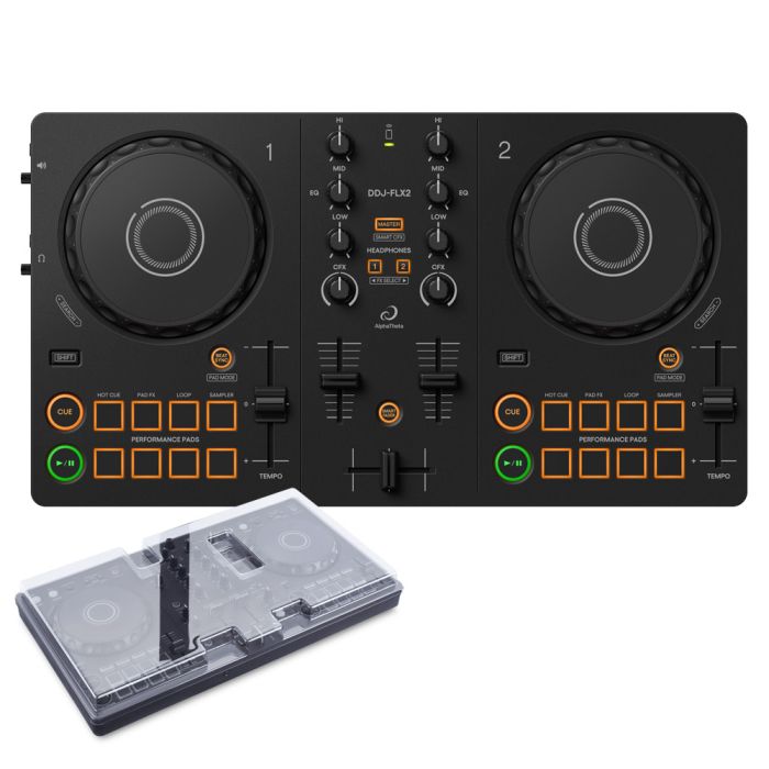 Pioneer DJ AlphaTheta DDJ-FLX2 & Decksaver | DJ-Controller Bundle