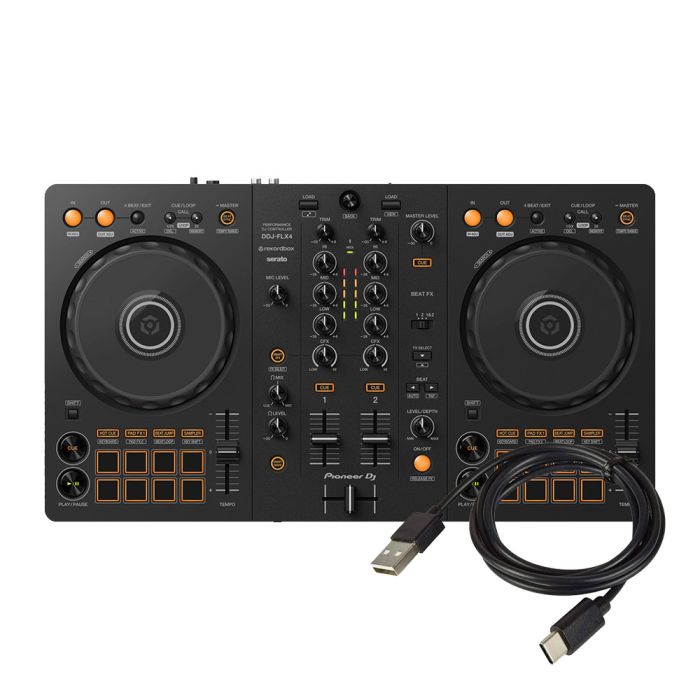 Pioneer DJ DDJ-FLX4 & AV:Link USB3.0 Type-A to Type-C 1.5m Lead