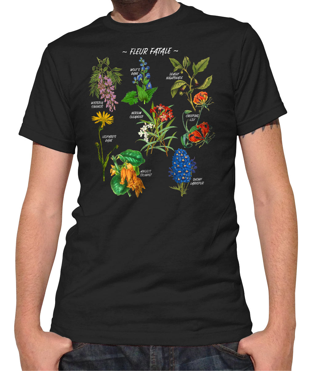 Men's Fleur Fatale Toxic Botanical Chart T-Shirt - Boredwalk