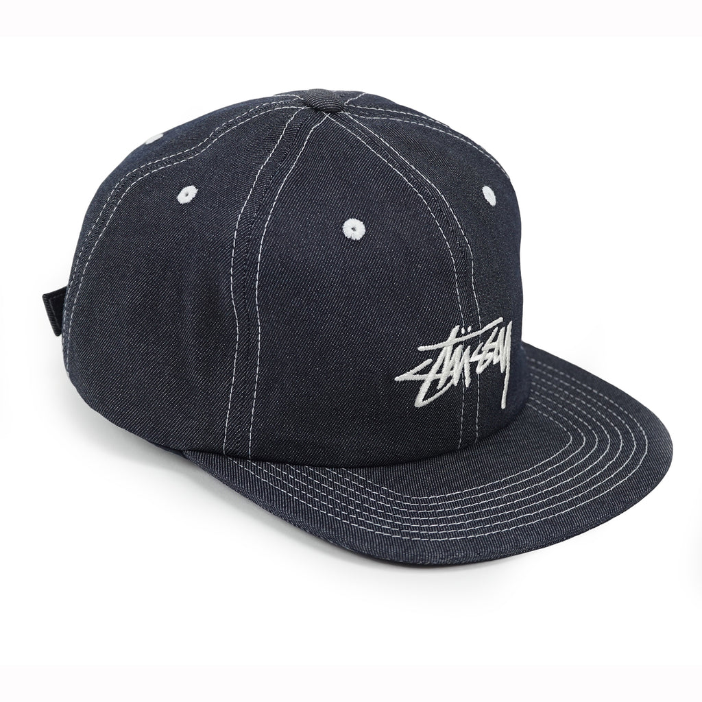 Denim Stock Strapback Cap in Indigo by Stussy | Bored of Southsea