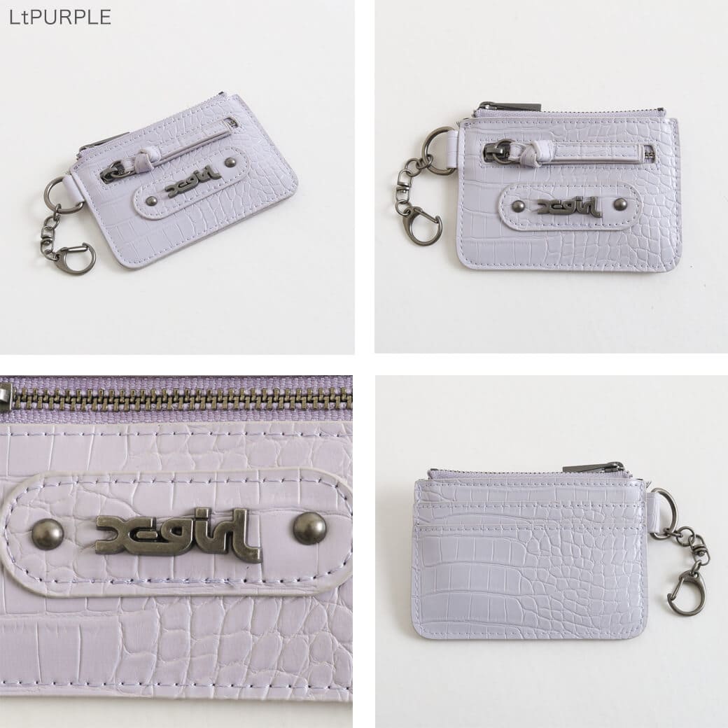 X-girl エックスガール ミルズ ロゴ フォウ クロコ カード ケース