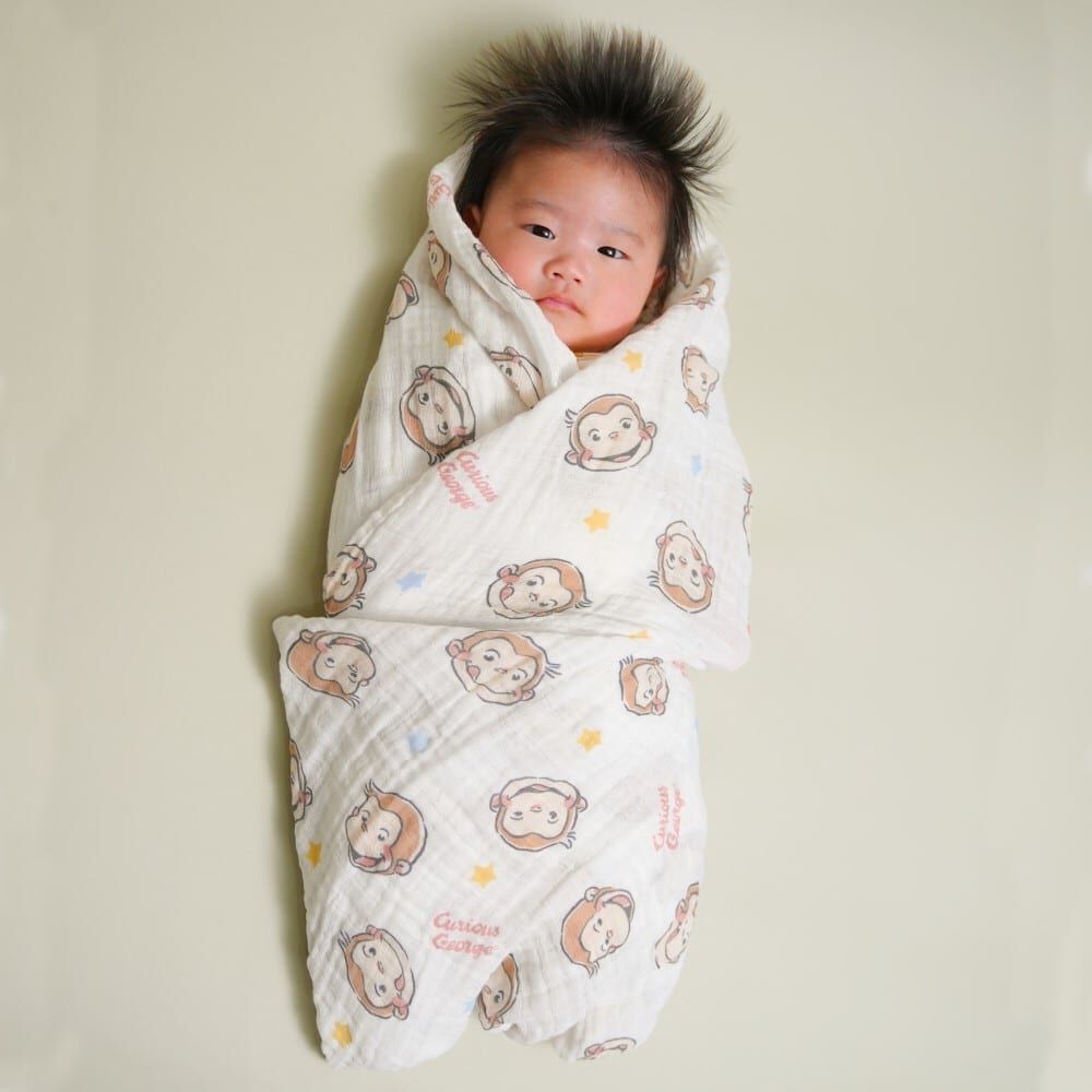 おさるのジョージ モスリンガーゼおくるみ ベビーザらス限定