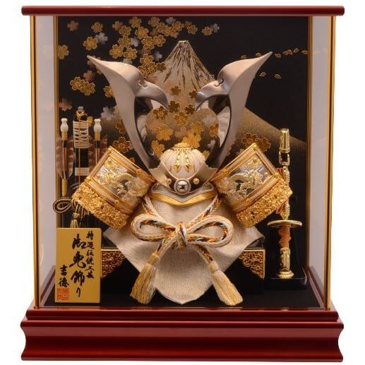 五月人形】兜飾り ケース飾り「立体鍬形富士に桜」（538101） 初節句