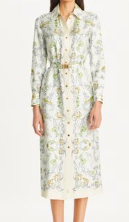 Tory Burch プリントシルクシャツドレス｜矢田亜希子さん着用