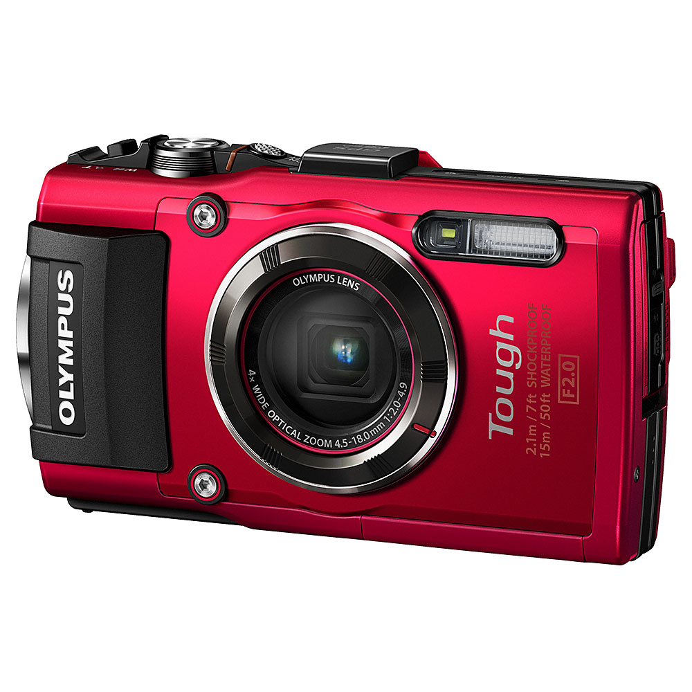 Olympus Tough TG-4 iHS Waterproof Compact Camera - Red