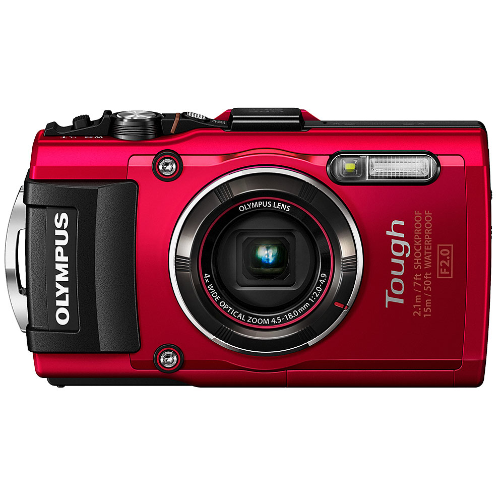Olympus Tough TG-4 iHS Waterproof Compact Camera - Red