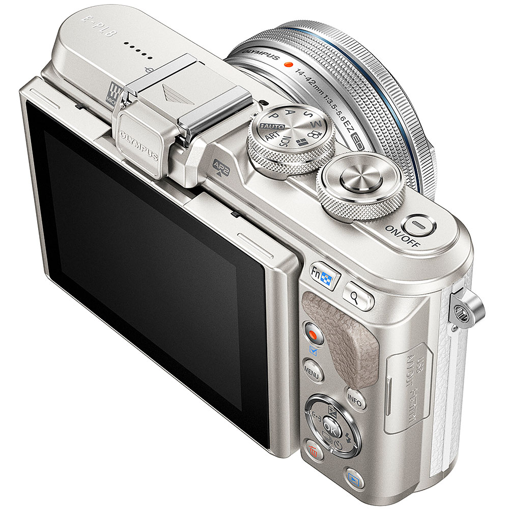 Olympus PEN E-PL8 Mirrorless Camera with 14-42mm II R Lens - White
