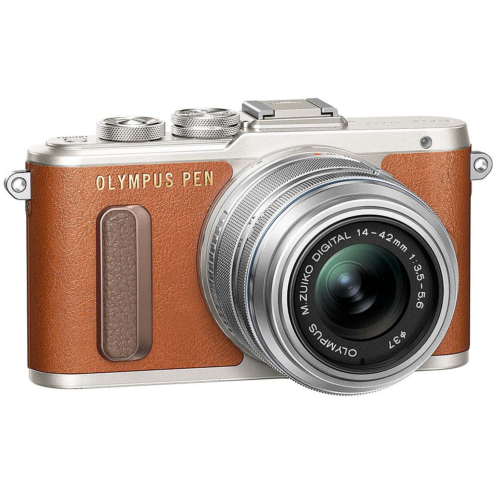 Olympus PEN E-PL8 Mirrorless Camera with 14-42mm II R Lens - Brown