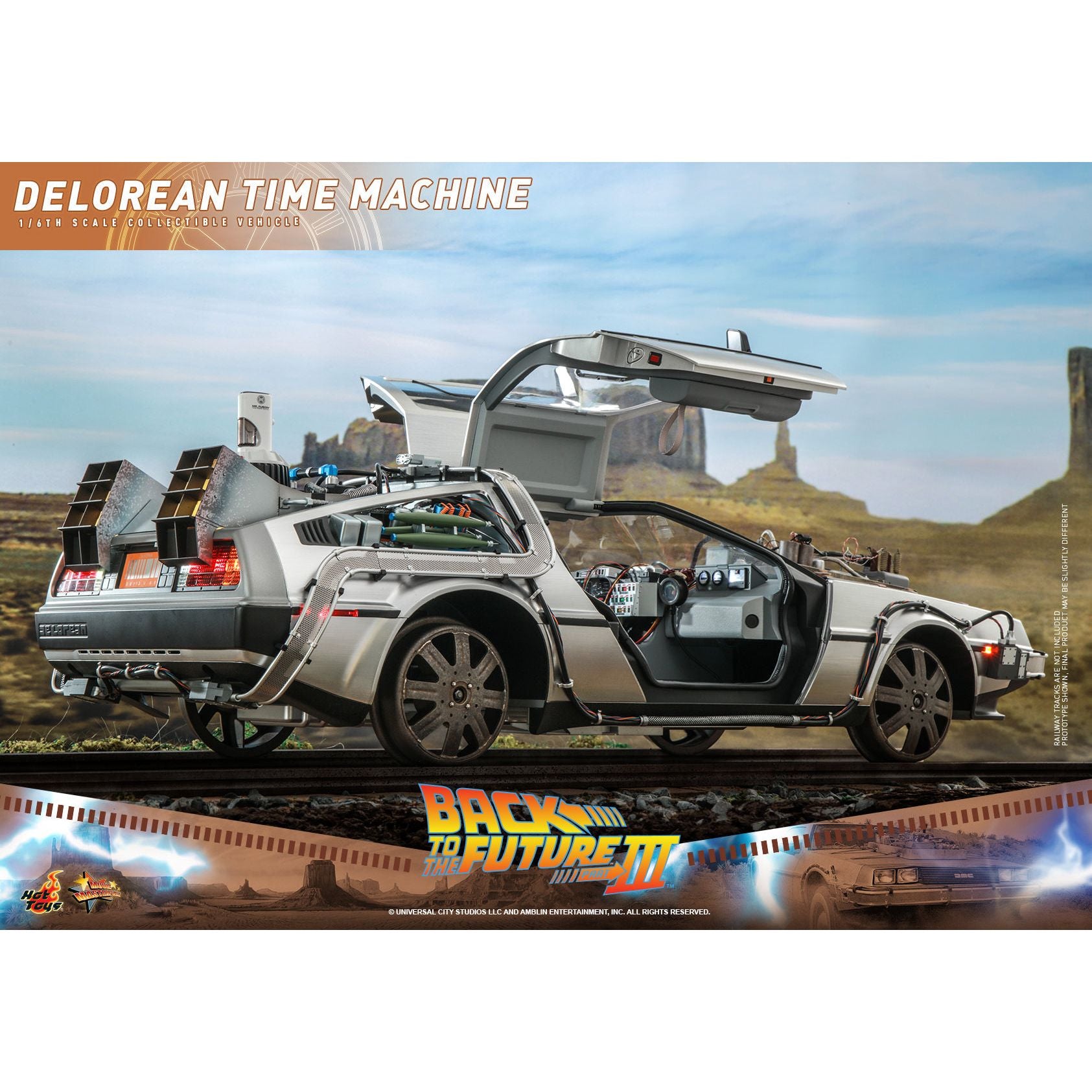 Hot Toys Back to the Future Part III 1:6 Scale DeLorean Time