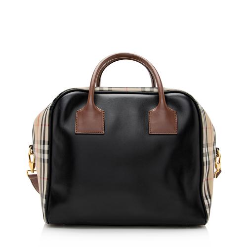 Burberry Calfskin Nova Check Small Cube Bowling Bag | Burberry