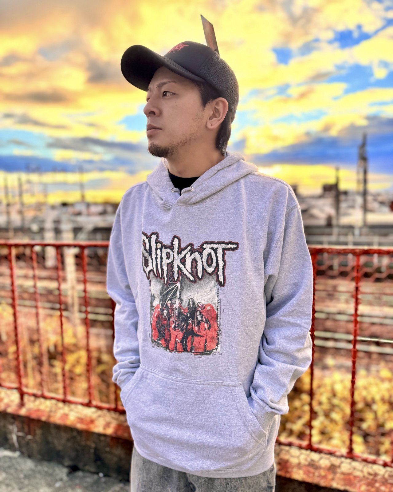 送料無料 SLIPKNOT / Self Titled プルオーバーパーカー GREY