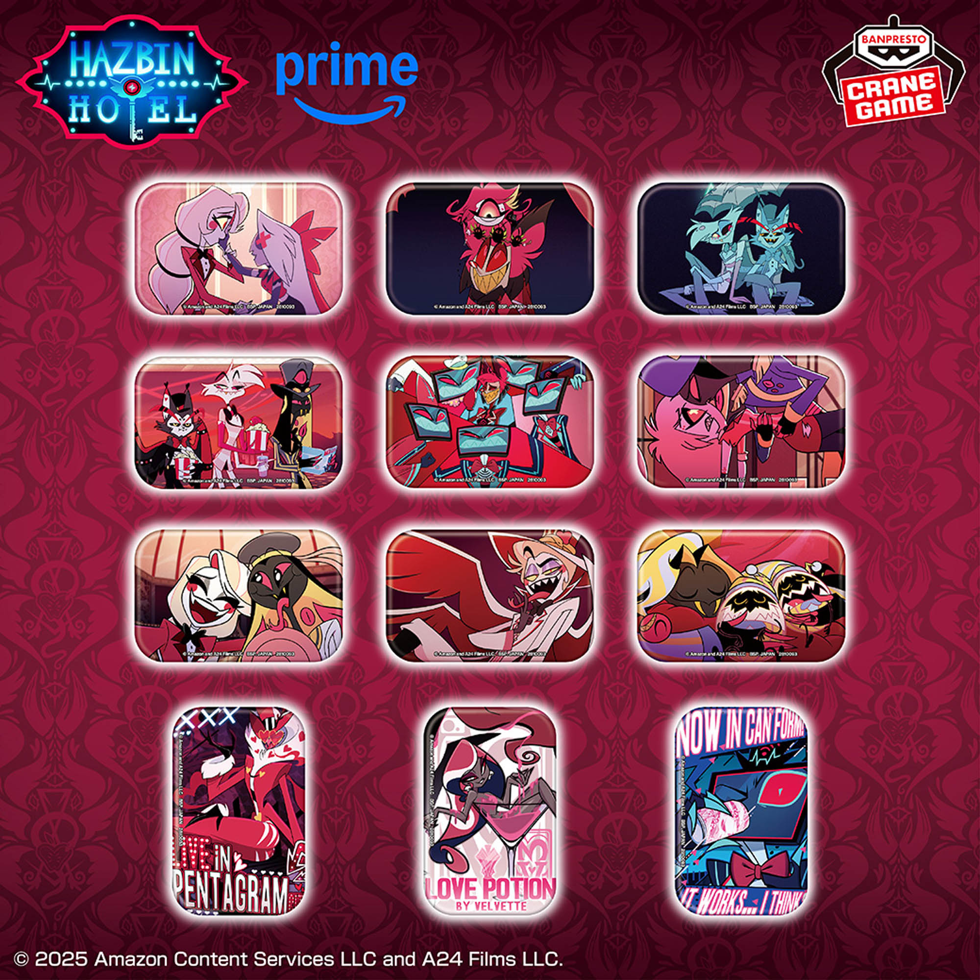 ハズビン・ホテルへようこそ◾︎スクエア缶バッジ 6個セット