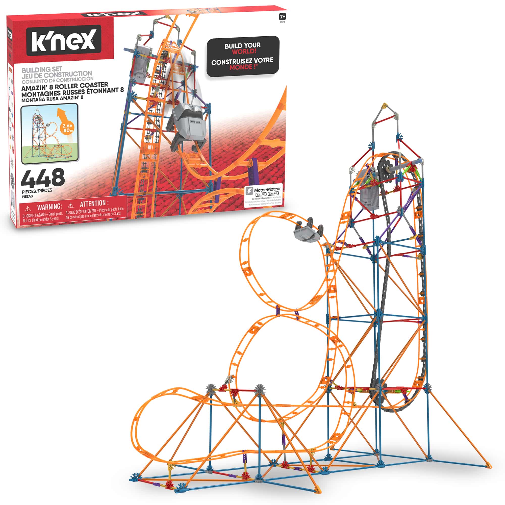 K'NEX - Thrill Rides - Amazin' 8 Coaster - 448 Pieces | BasicFun!